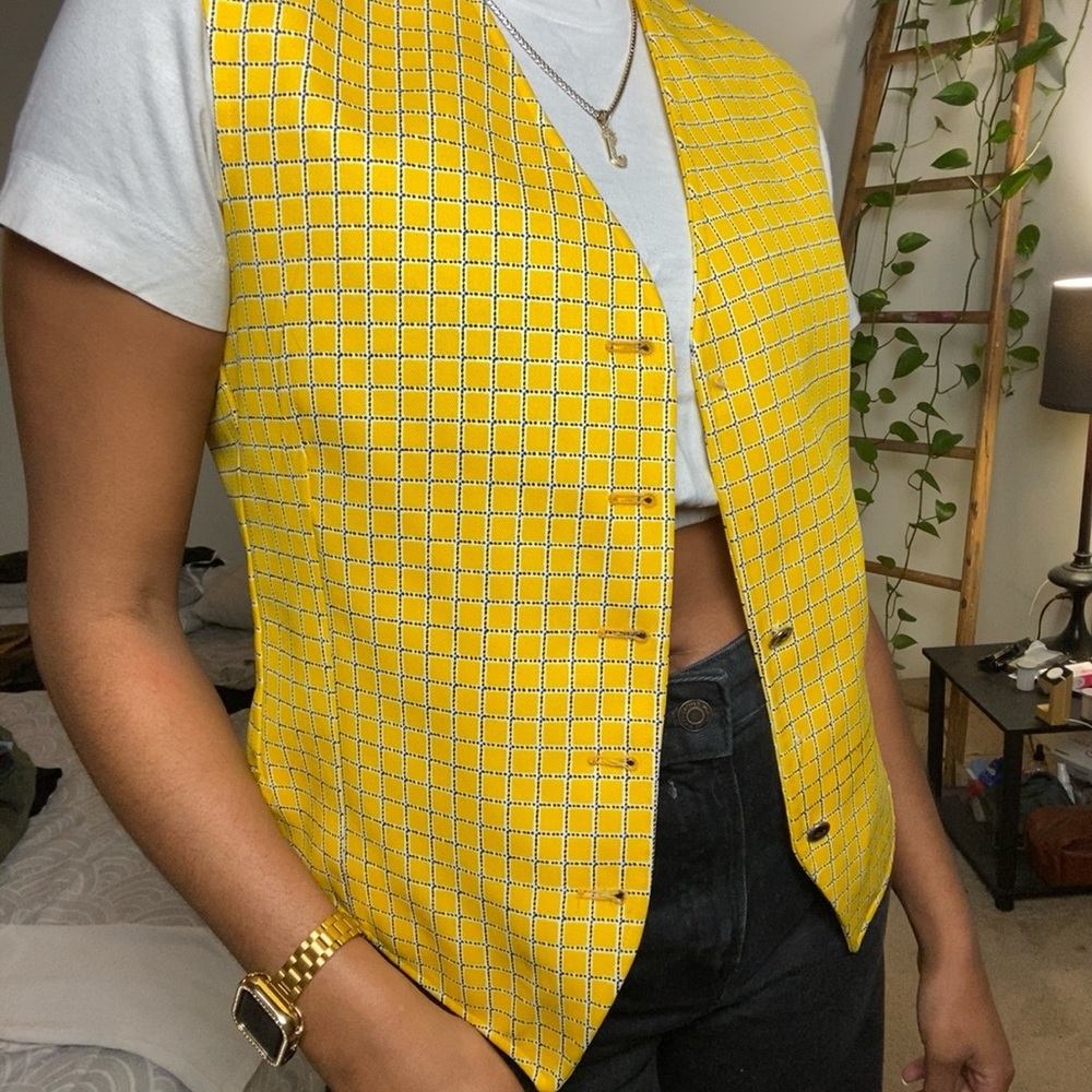 Y2K Yellow Suit Vest